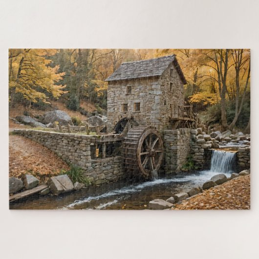 Grist Mill in Autumn Puzzle (Horizontal)