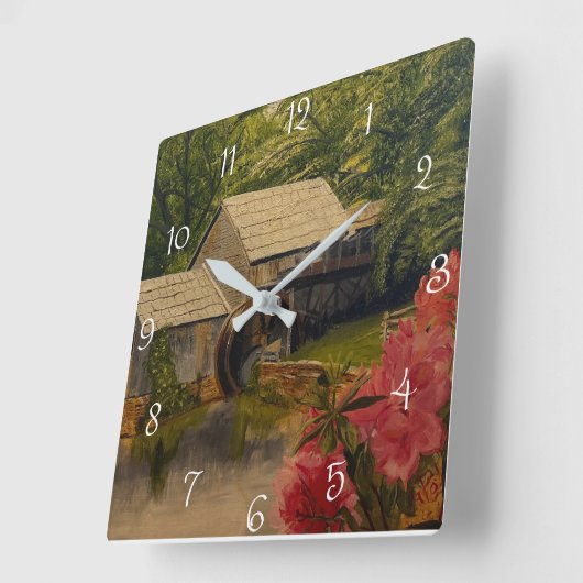 Gristmill, von Gary Poling Quadratische Wanduhr (Winkel)