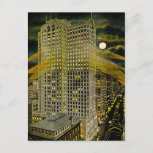 Griswold Street Detroit, Detroit Michigan Vintage- Postkarte