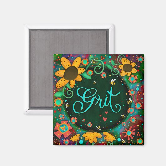 Grit Bumblebee Herzklopfen Blütenspinne Magnet (Vorderseite/Rückseite)