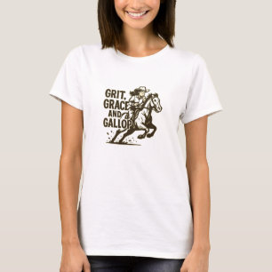Grit Grace Bold Galopp Design T-Shirt