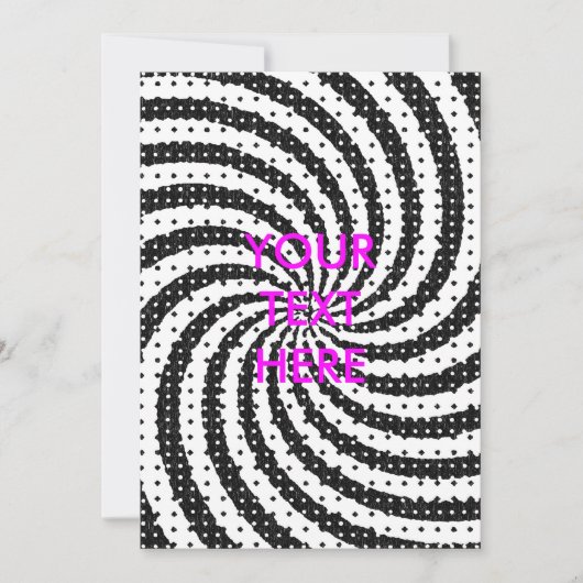 Gritty Black and White Halftone Grunge Swirbelkart Einladung (Vorderseite)