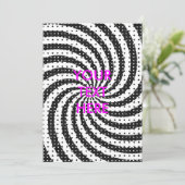 Gritty Black and White Halftone Grunge Swirbelkart Einladung (Stehend Vorderseite)