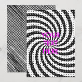 Gritty Black and White Halftone Grunge Swirbelkart Einladung (Vorne/Hinten)