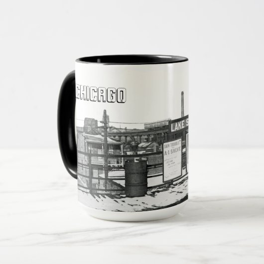 GRITTY CHICAGO LAKE STREET U-BAHNPLATTFORM 1950ER TASSE (Vorderseite Links)
