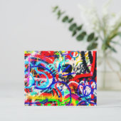 Gritty Crazy Graffiti Postkarte (Stehend Vorderseite)