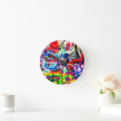 Gritty Crazy Graffiti Runde Wanduhr (Zuhause)