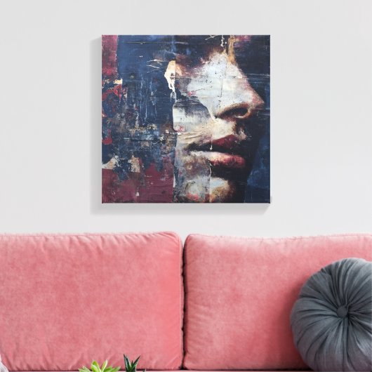 Gritty Distressed Portrait Canvas print Leinwanddruck (Insitu (Wohnzimmer))