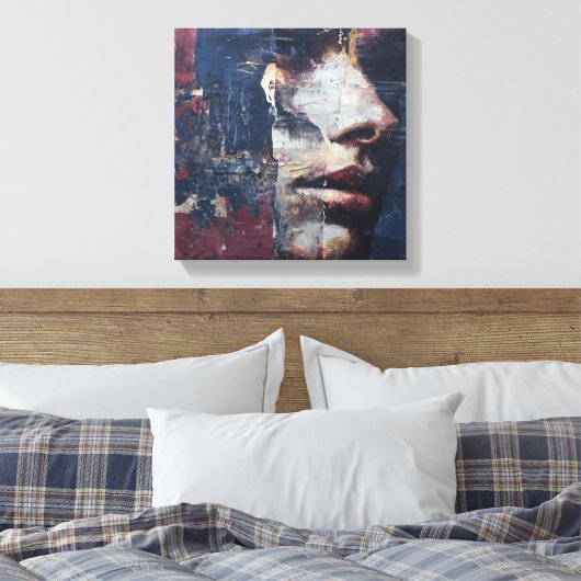 Gritty Distressed Portrait Canvas print Leinwanddruck (Insitu (Schlafzimmer))