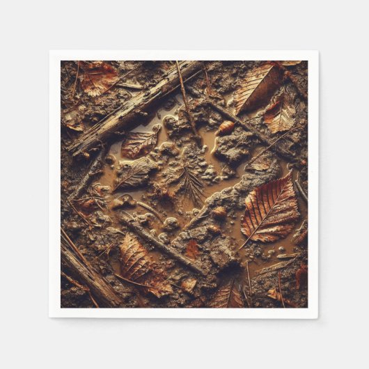 Gritty Fall Leafy Forest Floor Découpage Napkins Serviette (Vorderseite)