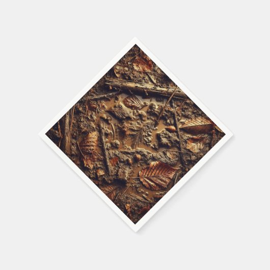 Gritty Fall Leafy Forest Floor Découpage Napkins Serviette (Ecke)