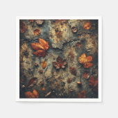 Gritty Fall Leafy Rough Concrete Découpage Napkins Serviette (Vorderseite)
