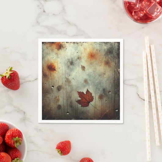 Gritty Fall Steamy Window Glass Découpage Napkins Serviette (Beispiel)