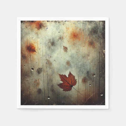 Gritty Fall Steamy Window Glass Découpage Napkins Serviette (Vorderseite)