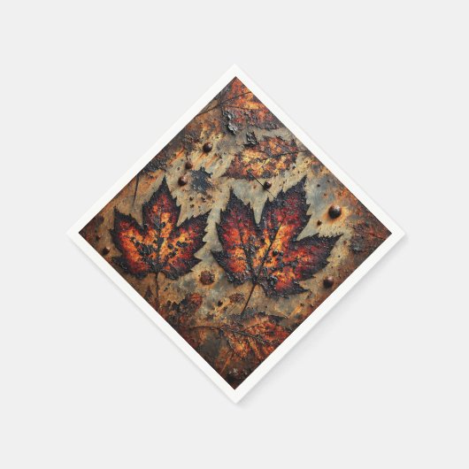 Gritty Fall Verfall Blätter Découpage Napkins Serviette (Ecke)