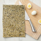 Gritty-Gold-Glitzer Geschirrtuch (Viertel Falte)