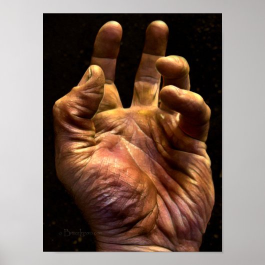 Gritty Grasping menschliche Hand Poster (Vorne)