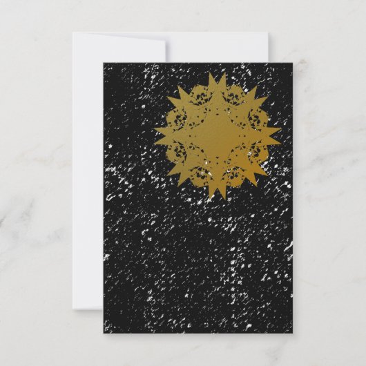 Gritty Grunge Golden Sternexplosion Blank Einladun Einladung (Vorderseite)