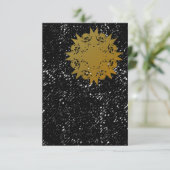 Gritty Grunge Golden Sternexplosion Blank Einladun Einladung (Stehend Vorderseite)