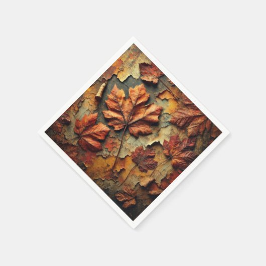 Gritty Herbstlaubs Cracked Paint Découpage Napkins Serviette (Ecke)