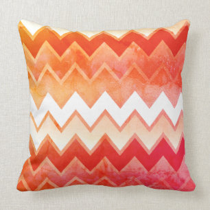 Gritty Orange Zickzack Muster Kissen