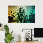 Gritty Rock Sängerin Sängerin Grunge Poster (Heimbüro)