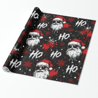 Gritty Santa Splatter Weihnachtsmuster Geschenkpapier