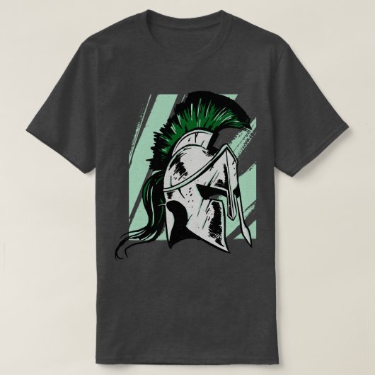Gritty Spartan Helment Illustration T-Shirt (Design vorne)