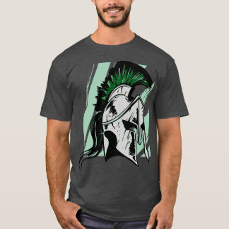 Gritty Spartan Helment Illustration T-Shirt