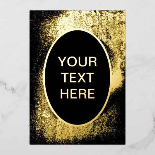 Gritty und Glamour Golden Grunge Blank Card Folieneinladung (Vorderseite)