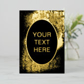 Gritty und Glamour Golden Grunge Blank Card Folieneinladung (Stehend vorne)