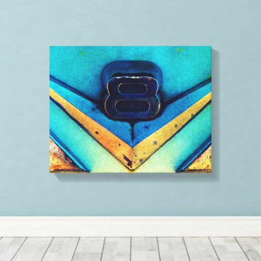 Gritty V8 Big oder Small Block Motor Leinwanddruck (Insitu (Holzboden))