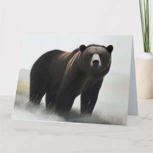 GRIZLY BEAR ART BIG BIRTHDAY Card Karte