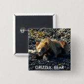 GRIZLY BEAR ART BUTTON (Vorne & Hinten)