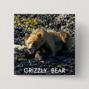 GRIZLY BEAR ART BUTTON