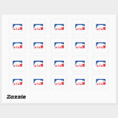 Grizzle Bär Walking Silhouette Rectangle Retro Quadratischer Aufkleber (Blatt)