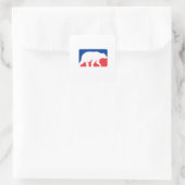Grizzle Bär Walking Silhouette Rectangle Retro Quadratischer Aufkleber (Tasche)
