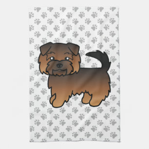 Grizzle Norfolk Terrier Süßer Cartoon-Hund Geschirrtuch