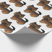 Grizzle Norwich Terrier Cartoon Dog Muster Geschenkpapier (Ecke)