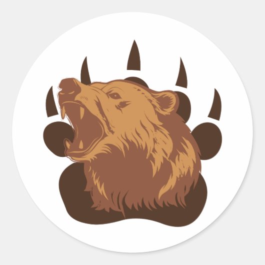 Grizzle Runder Aufkleber (Vorderseite)
