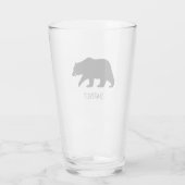 Grizzle-Silhouette mit benutzerdefiniertem Text Glas (Rückseite)