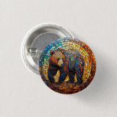 Grizzles Bären in künstlerischem Design Button (Vorne & Hinten)