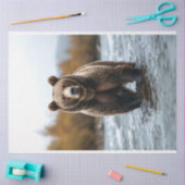 Grizzles Bären überqueren einen Fluss Decoupage Seidenpapier (Basteln)