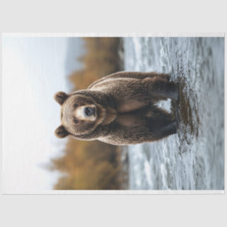 Grizzles Bären überqueren einen Fluss Decoupage Seidenpapier