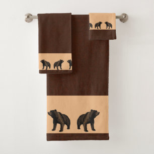 Grizzles Bars Verziertes Badetuch Set