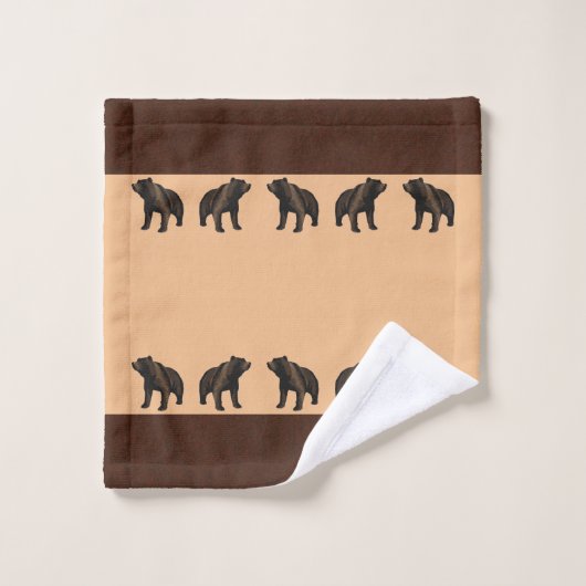 Grizzles Bars Verziertes Badetuch Set (Waschlappen)
