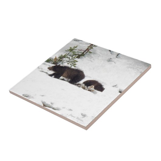 Grizzles im Schnee Fliese (Seite)