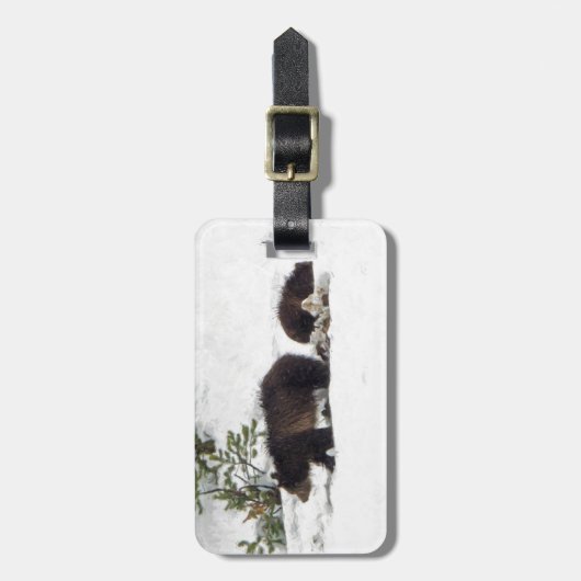 Grizzles im Schnee Gepäckanhänger (Vorderseite vertikal)