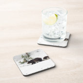 Grizzles im Schnee Getränkeuntersetzer (Rechte Seite)