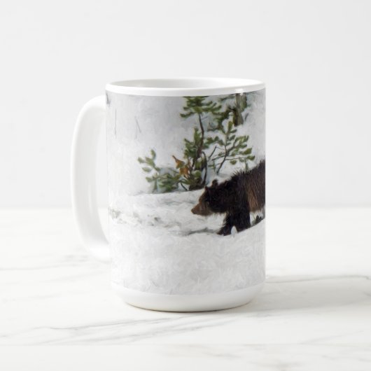 Grizzles im Schnee Kaffeetasse (Vorderseite Links)